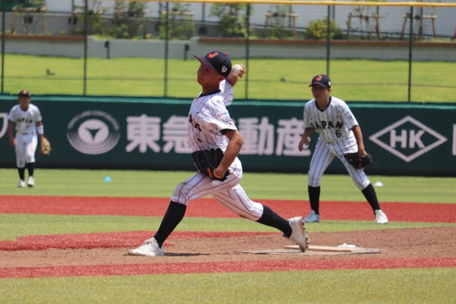 タイブレークで登板した大原颯二郎(糸島ボーイズ)
